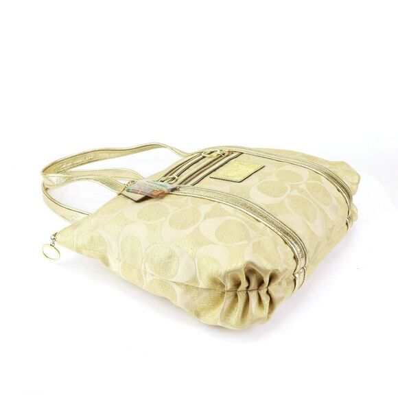 NWT Coach Signature Glam Tote w Three Bag Charms GOLD - Picture 8 of 10